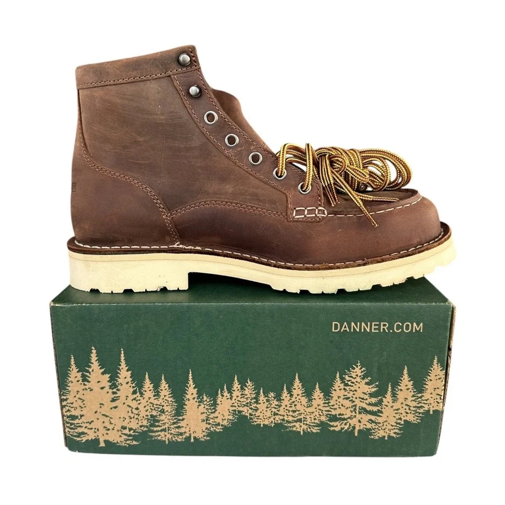 DANNER Bull Run Moc Steel Toe Men's Size 14 EE Brown Leather Work Boots 15591